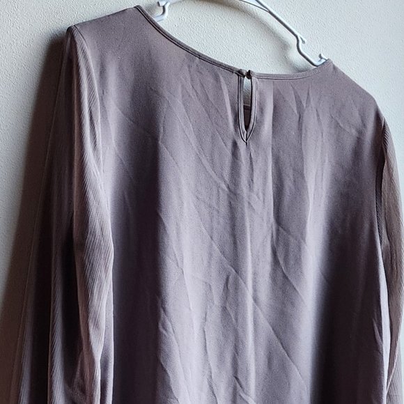 Apt. 9 Taupe Semi-Sheer Blouse Size Large - Picture 10 of 14